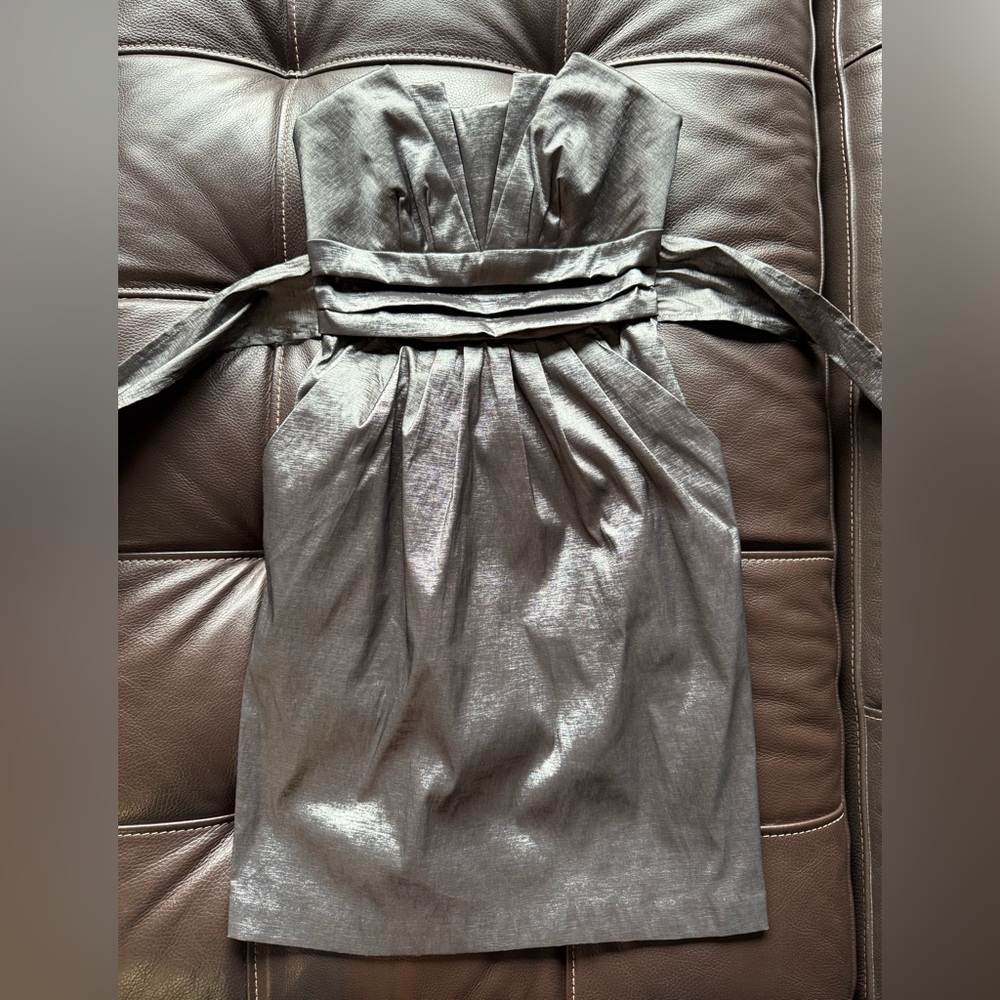 Miss Me Metallic Strapless Dress